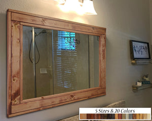 Herringbone Reclaimed Styled Wood Mirror, 5 Sizes & 20 Colors by Lane of Lenore