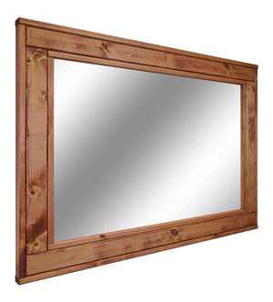 Herringbone Reclaimed Styled Wood Mirror, 5 Sizes & 20 Colors, Shown in Cherry