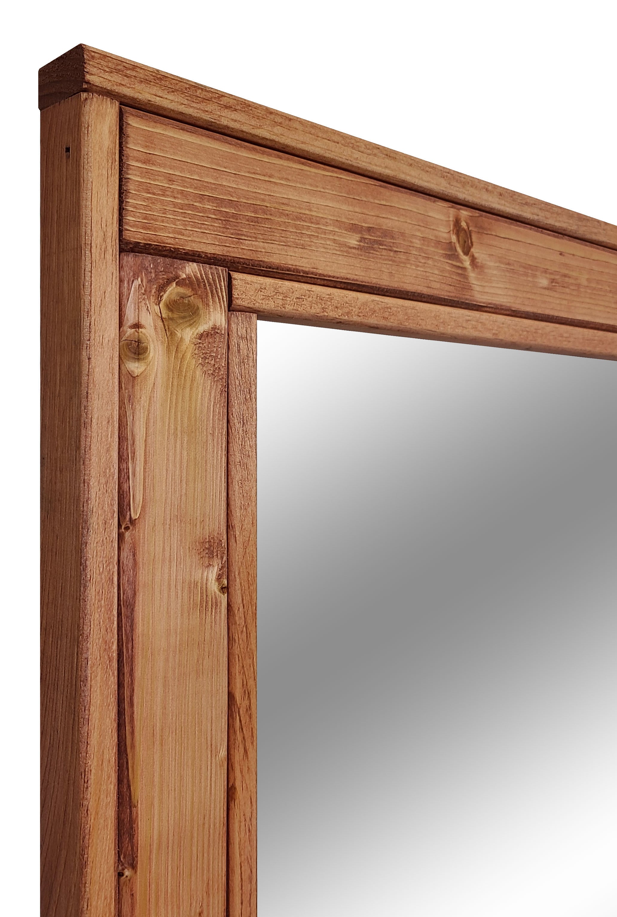Herringbone Reclaimed Styled Wood Mirror, 5 Sizes & 20 Colors, Shown in Cherry
