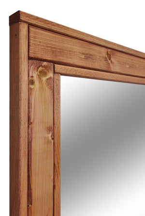 Herringbone Reclaimed Styled Wood Mirror, 5 Sizes & 20 Colors, Shown in Cherry