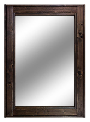 Herringbone Reclaimed Styled Wood Mirror, 20 Stain Colors & Custom Sizes, Shown in Jacobean