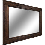 Herringbone Reclaimed Styled Wood Mirror, 20 Stain Colors & Custom Sizes, Shown in Jacobean