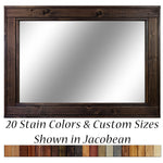 Herringbone Reclaimed Styled Wood Mirror, 20 Stain Colors & Custom Sizes, Shown in Jacobean