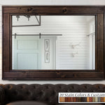 Herringbone Reclaimed Styled Wood Mirror, 20 Stain Colors & Custom Sizes by Lane of Lenore