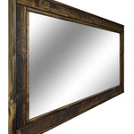 Herringbone Reclaimed Styled Wood Mirror, 5 Sizes & 20 Colors, Shown in Dark Walnut