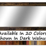 Herringbone Reclaimed Styled Wood Mirror, 5 Sizes & 20 Colors, Shown in Dark Walnut