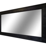 Herringbone Reclaimed Styled Wood Mirror, 5 Sizes & 20 Colors, Shown in Ebony