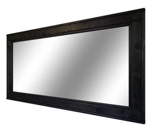 Herringbone Reclaimed Styled Wood Mirror, 5 Sizes & 20 Colors, Shown in Ebony