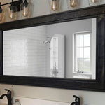 Herringbone Reclaimed Wood Framed Mirror, Shown in Ebony