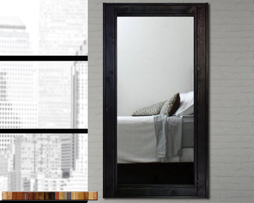 Herringbone Reclaimed Styled Wood Mirror, 5 Sizes & 20 Colors by Lane of Lenore
