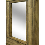 Herringbone Accent Reclaimed Styled Wood Mirror, 20 Stain Colors, Shown in Driftwood