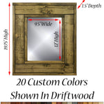 Herringbone Accent Reclaimed Styled Wood Mirror, Dimensions 