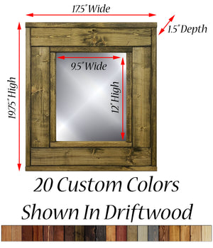 Herringbone Accent Reclaimed Styled Wood Mirror, Dimensions 