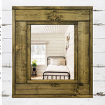 Herringbone Accent Reclaimed Styled Wood Mirror, 20 Stain Colors by Lane of Lenore