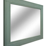 Herringbone Rustic Reclaimed Wood Wall Mirror, 5 Sizes & 20 Colors, Shown in Avocado Green