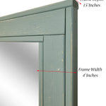 Herringbone Rustic Reclaimed Wood Wall Mirror, 5 Sizes & 20 Colors, Shown in Avocado Green