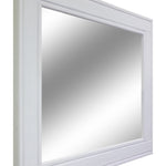Herringbone Rustic Reclaimed Wood Wall Mirror, 5 Sizes & 20 Colors, Shown in Bright Ivory White