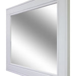 Herringbone Rustic Reclaimed Wood Wall Mirror, 5 Sizes & 20 Colors, Shown in Bright Ivory White