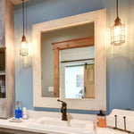 Herringbone Reclaimed Wood Mirror, 20 Colors, Shown in Antique White