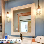 Herringbone Rustic Reclaimed Wood Wall Mirror, 5 Sizes & 20 Colors by Lane of Lenore