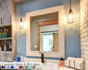 Herringbone Rustic Reclaimed Wood Wall Mirror, 5 Sizes & 20 Colors by Lane of Lenore