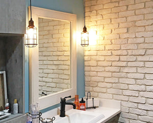 Herringbone Rustic Reclaimed Wood Wall Mirror, 5 Sizes & 20 Colors, Shown in Bright Ivory White
