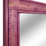 Herringbone Rustic Reclaimed Wood Wall Mirror, 5 Sizes & 13 Colors, Shown in Cherry Blossom