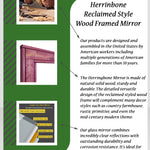 Herringbone Reclaimed Wood Mirror, 5 Sizes & 13 Stain Colors, Shown in Vintage Aqua