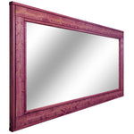 Herringbone Rustic Reclaimed Wood Wall Mirror, 5 Sizes & 13 Colors, Shown in Cherry Blossom