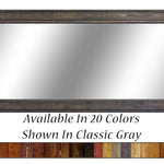 Herringbone Reclaimed Styled Wood Mirror, 5 Sizes & 20 Stain Colors, Shown in Classic Gray