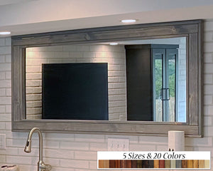 Herringbone Reclaimed Styled Wood Mirror, 5 Sizes & 20 Stain Colors by Lane of Lenore