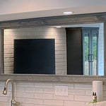 Herringbone Reclaimed Wood Framed Mirror, Shown in Classic Gray