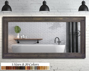 Herringbone Reclaimed Styled Wood Mirror, 5 Sizes & 20 Stain Colors by Lane of Lenore