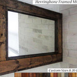 Herringbone Reclaimed Styled Wood Mirror, 5 Sizes & 20 Colors by Lane of Lenore