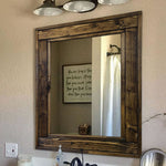 Herringbone Reclaimed Styled Wood Mirror, 5 Sizes & 20 Colors, Shown in Dark Walnut