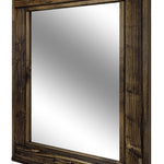 Herringbone Reclaimed Styled Wood Mirror, 5 Sizes & 20 Colors, Shown in Dark Walnut