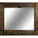 Herringbone Reclaimed Styled Wood Mirror, 5 Sizes & 20 Colors, Shown in Dark Walnut