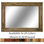 Herringbone Reclaimed Styled Wood Mirror, 5 Sizes & 20 Stain Colors, Shown in Driftwood