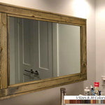 Herringbone Reclaimed Styled Wood Mirror, 5 Sizes & 20 Stain Colors, by Lane of Lenore