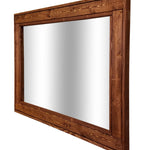 Herringbone Reclaimed Styled Wood Mirror, 20 Stain Colors & 5 Sizes, Shown in English Chestnut
