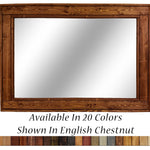 Herringbone Reclaimed Styled Wood Mirror, 20 Stain Colors & 5 Sizes, Shown in English Chestnut