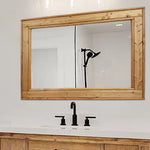 Herringbone Reclaimed Wood Framed Mirror, Shown in Gold Oak