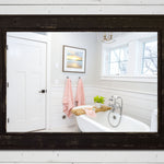 Herringbone Reclaimed Wood Mirror, 20 Colors, Shown in Kettle Black