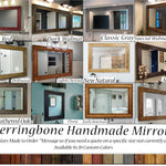 Herringbone Reclaimed Styled Wood Mirror, 20 Stain Colors & Custom Sizes by Lane of Lenore