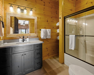 Herringbone Reclaimed Styled Wood Mirror, 20 Stain Colors & Custom Sizes, Shown in New Natural