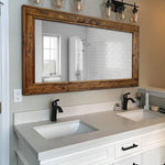 Herringbone Reclaimed Wood Framed Mirror, Shown in Provincial