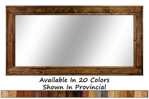 Herringbone Reclaimed Styled Wood Mirror, 5 Sizes & 20 Colors, Shown in Provincial 