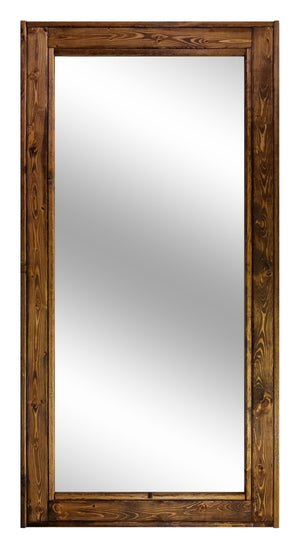 Herringbone Reclaimed Styled Wood Mirror, 20 Stain Colors & Custom Sizes, Shown in Provincial
