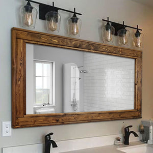 Herringbone Reclaimed Styled Wood Mirror, 5 Sizes & 20 Colors, Shown in Provincial 