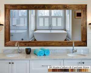 Herringbone Reclaimed Styled Wood Mirror, 20 Stain Colors & Custom Sizes by Lane of Lenore